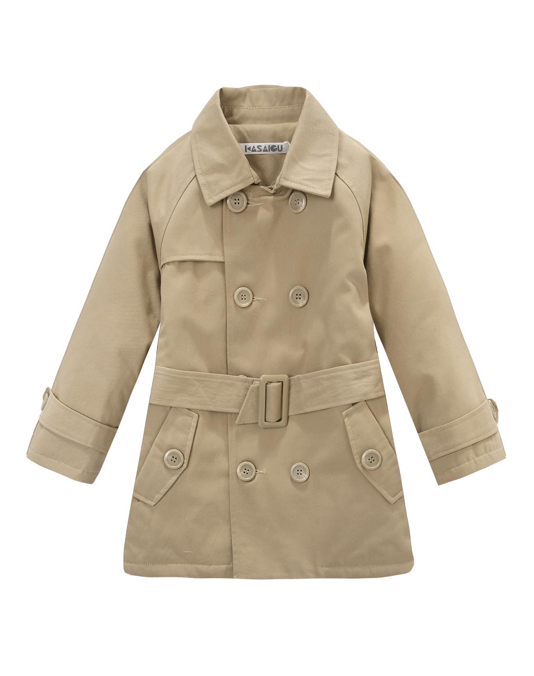 男童卡其插肩袖棉风衣