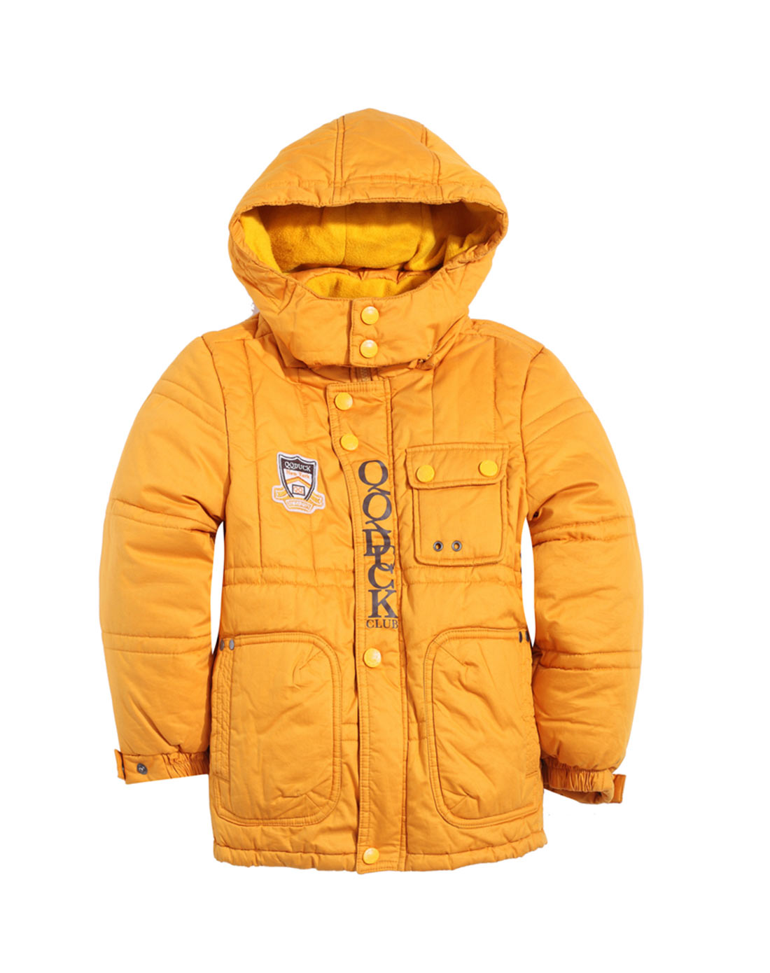 可可鸭qq duck男女童装男童枫叶黄带帽厚棉衣11fq48116y1111_唯品会