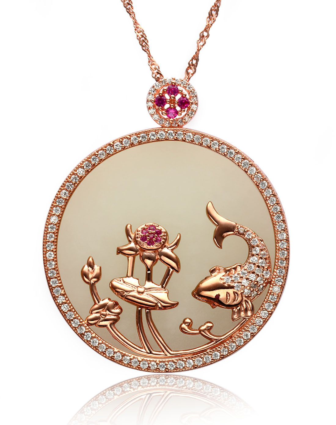 和田玉金玉满堂奢华吊坠(附证书)