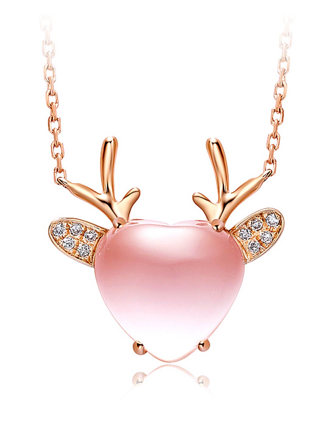 周大福chow tai fook珠宝专场-爱心小鹿10k金金吊坠