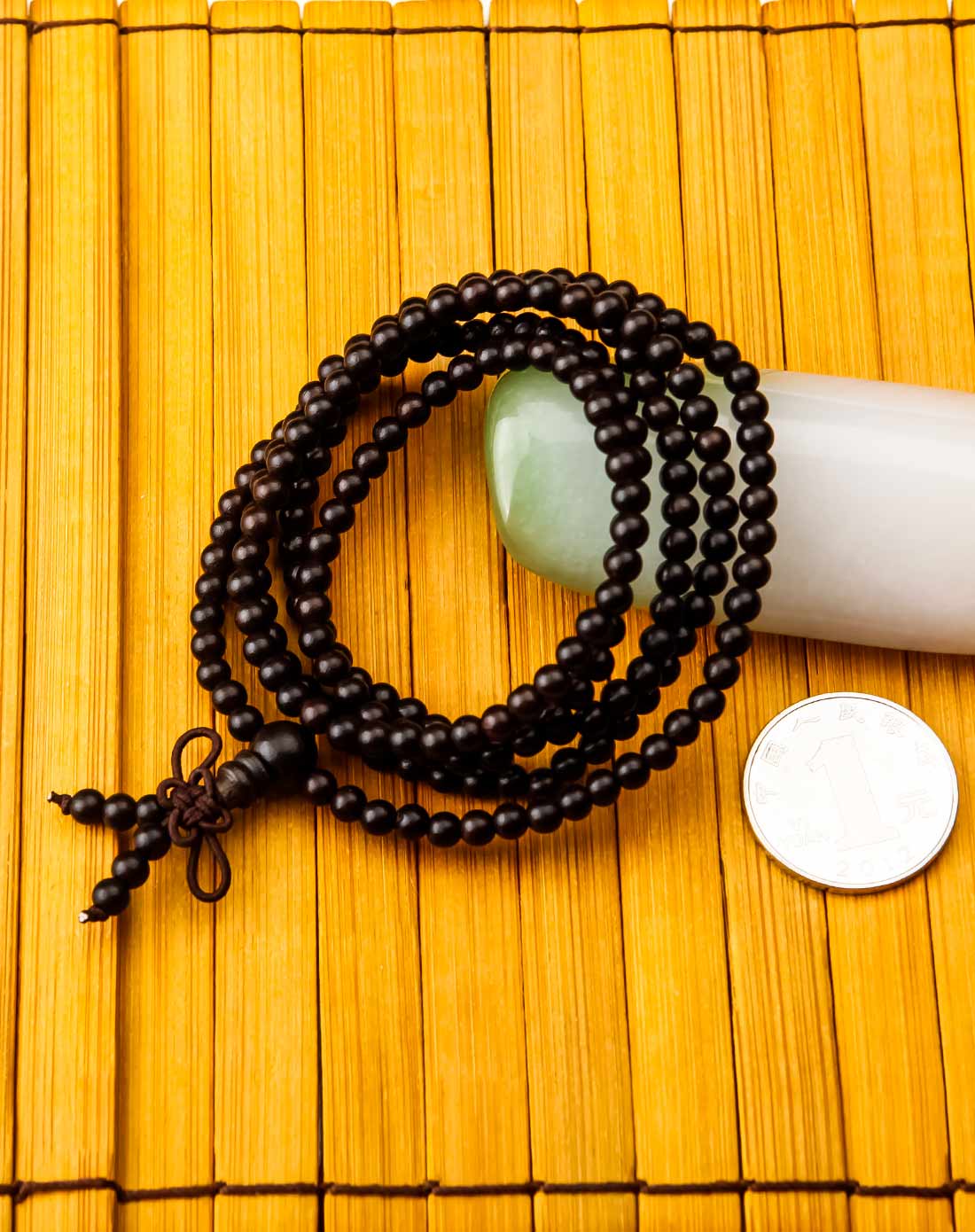 原创黑檀木216颗辟邪纳福4mm手链