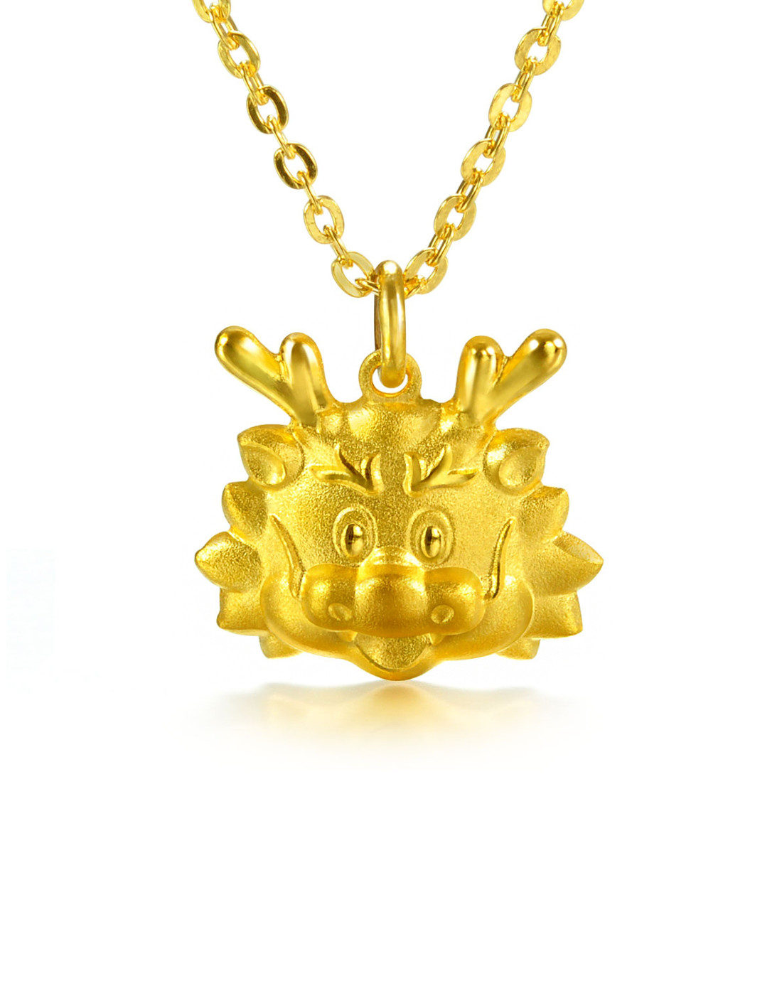 > 足金开心龙宝宝吊坠 2.16克