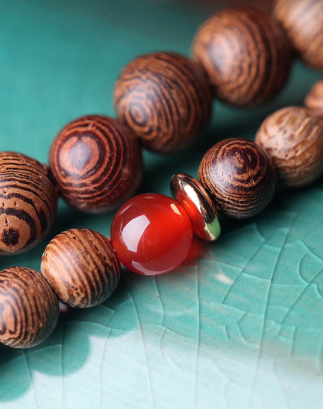 凤凰涅磐 红玛瑙鸡翅木项链