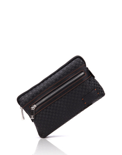 男士黑色真皮大容量商务休闲牛皮手包