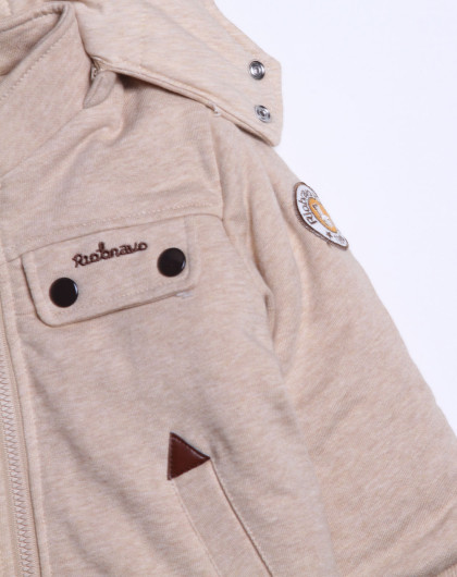 丽儿宝riobravo 男童深卡其色拉链连帽夹棉长袖外套