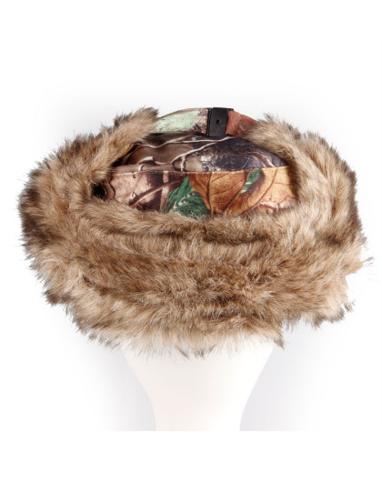 中性迷彩灰色保暖护耳猎人帽