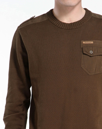 木林森mulinsen 男款深军绿色保暖毛衫