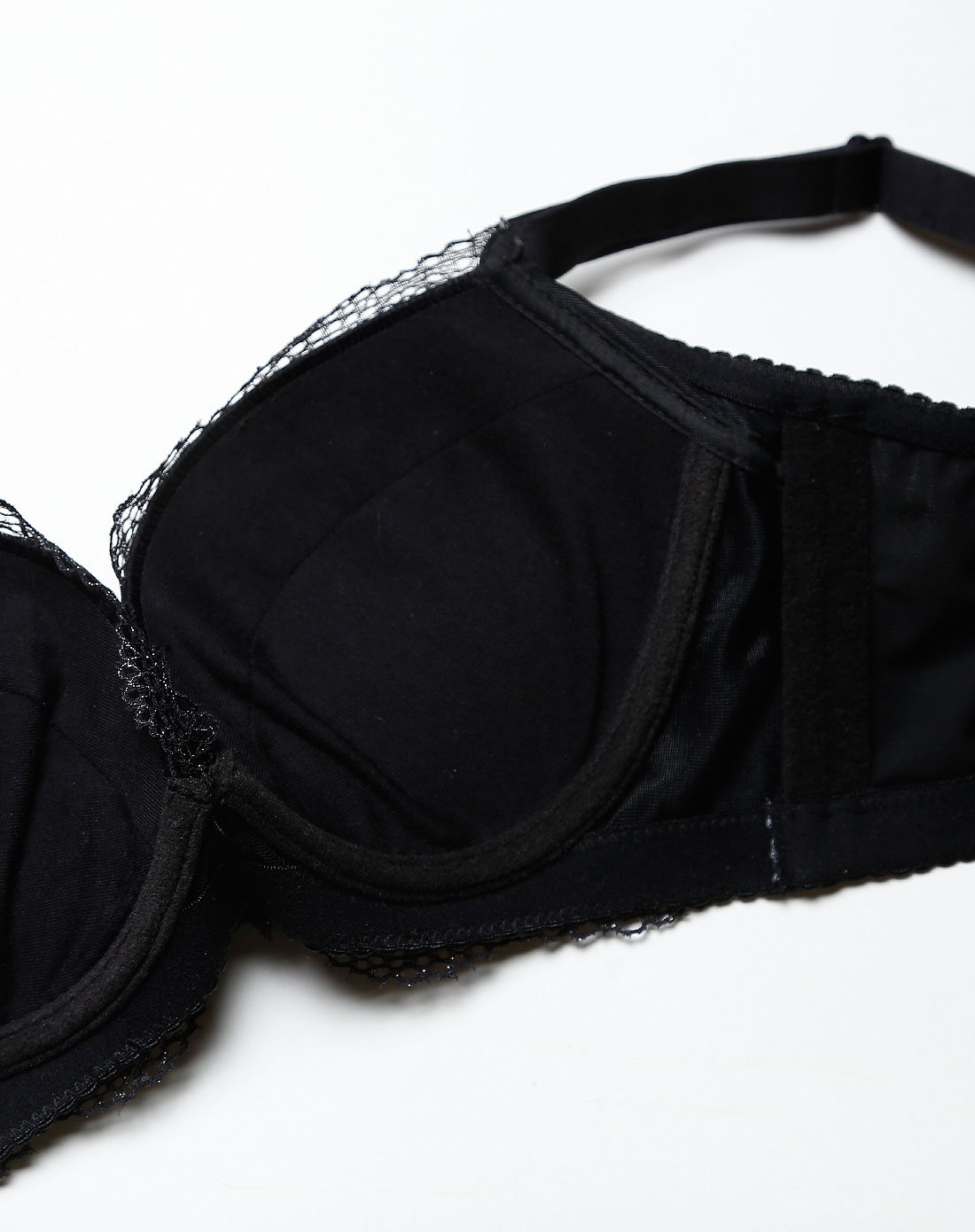 依蕾斯yileisi内衣专场黑色蕾丝时尚3/4杯文胸1468-003_唯品会