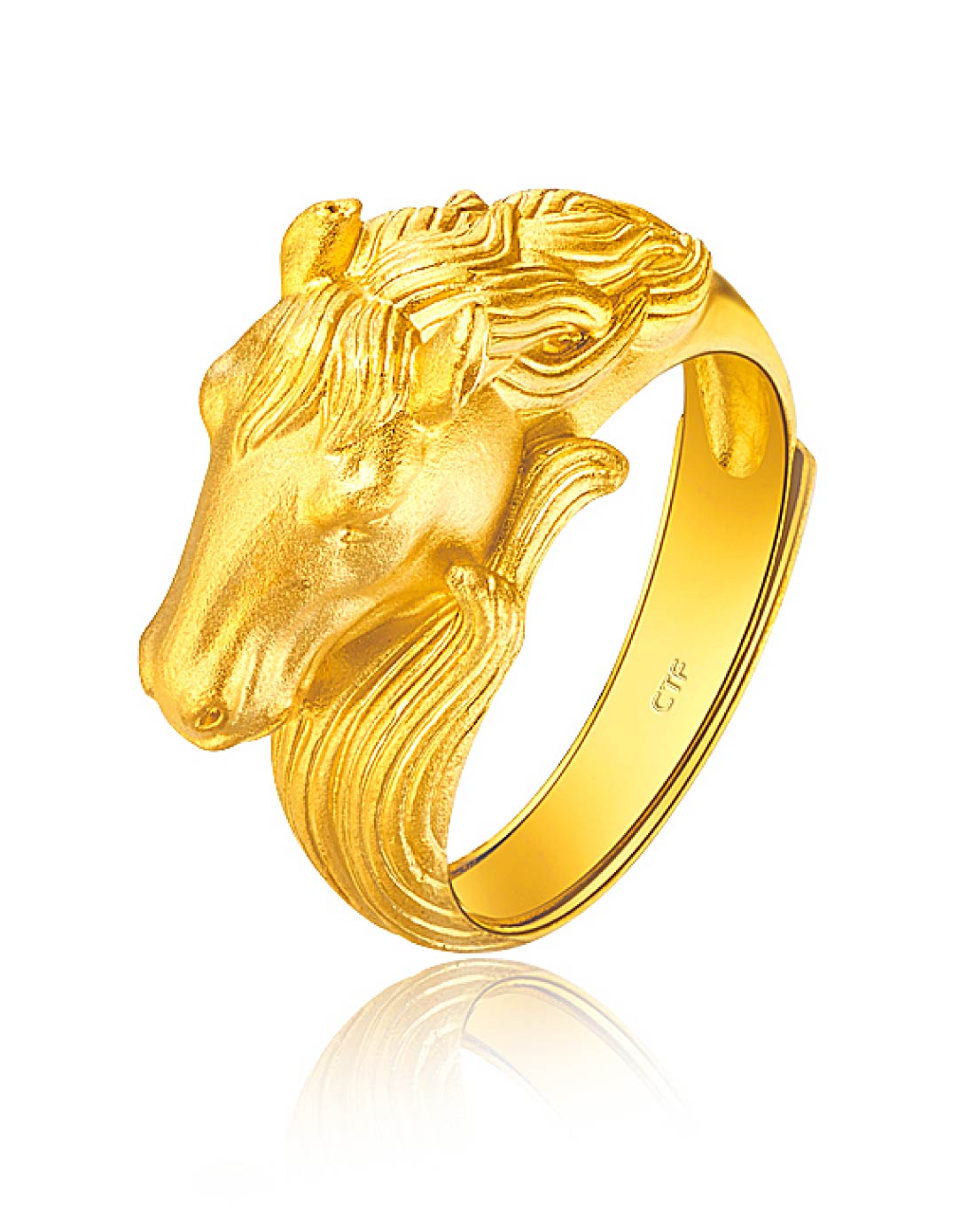 所向披靡马头黄金戒指(计价)