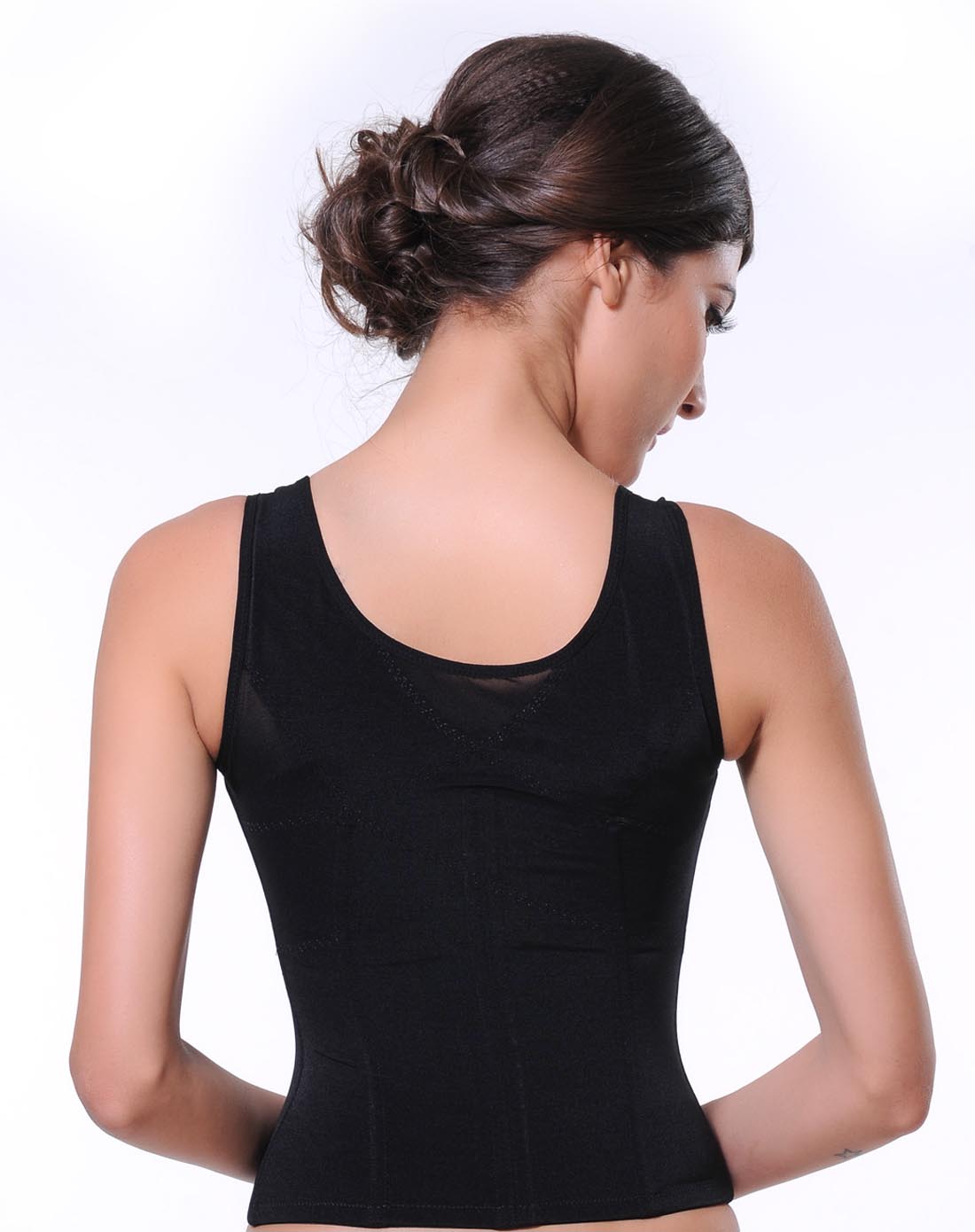 性感刺绣黑色塑身衣