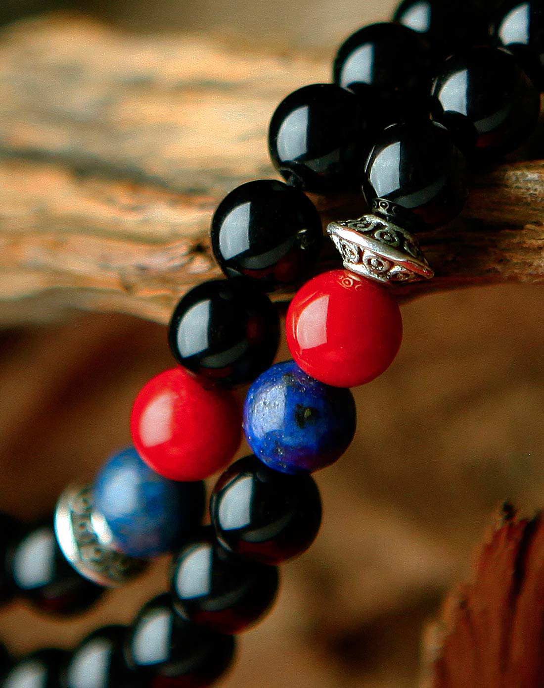 多层时尚天然黑玛瑙手链