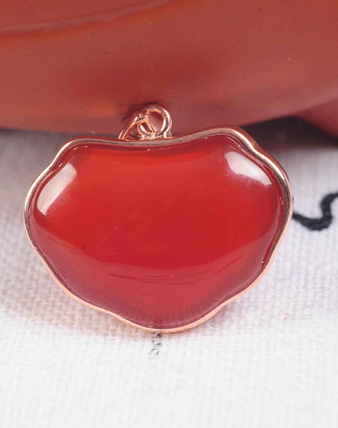 kmonado女款红色红玛瑙心形吊坠附证书k084912_唯品会