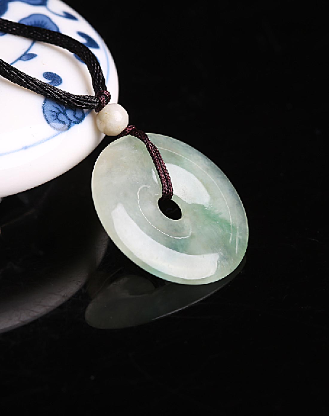 冰豆种天然翡翠a货大平安扣吊坠