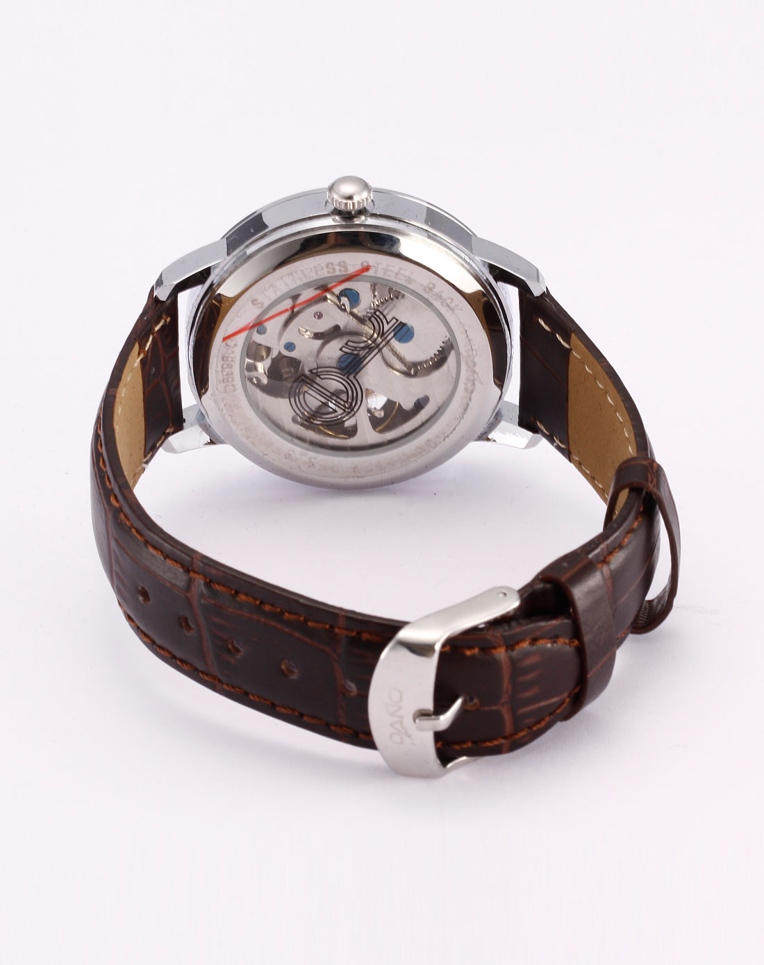 达诺(旧款无资料)男款黑色全自动机械真皮手表da9639g-02_唯品会