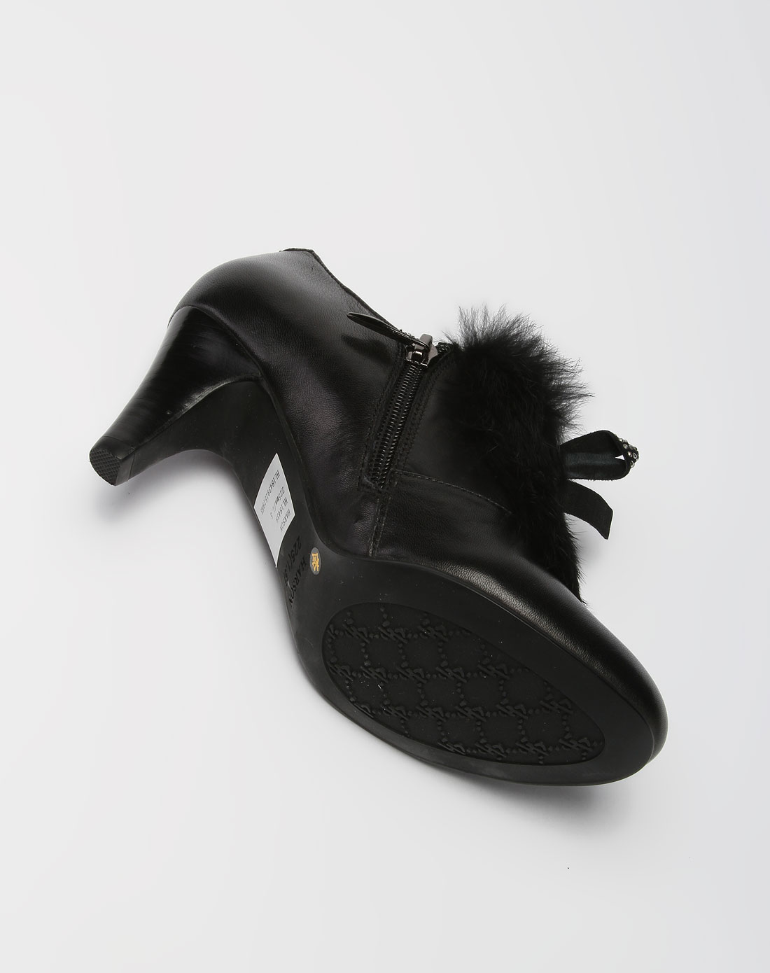 哈森harson-女款黑色时尚高跟皮鞋