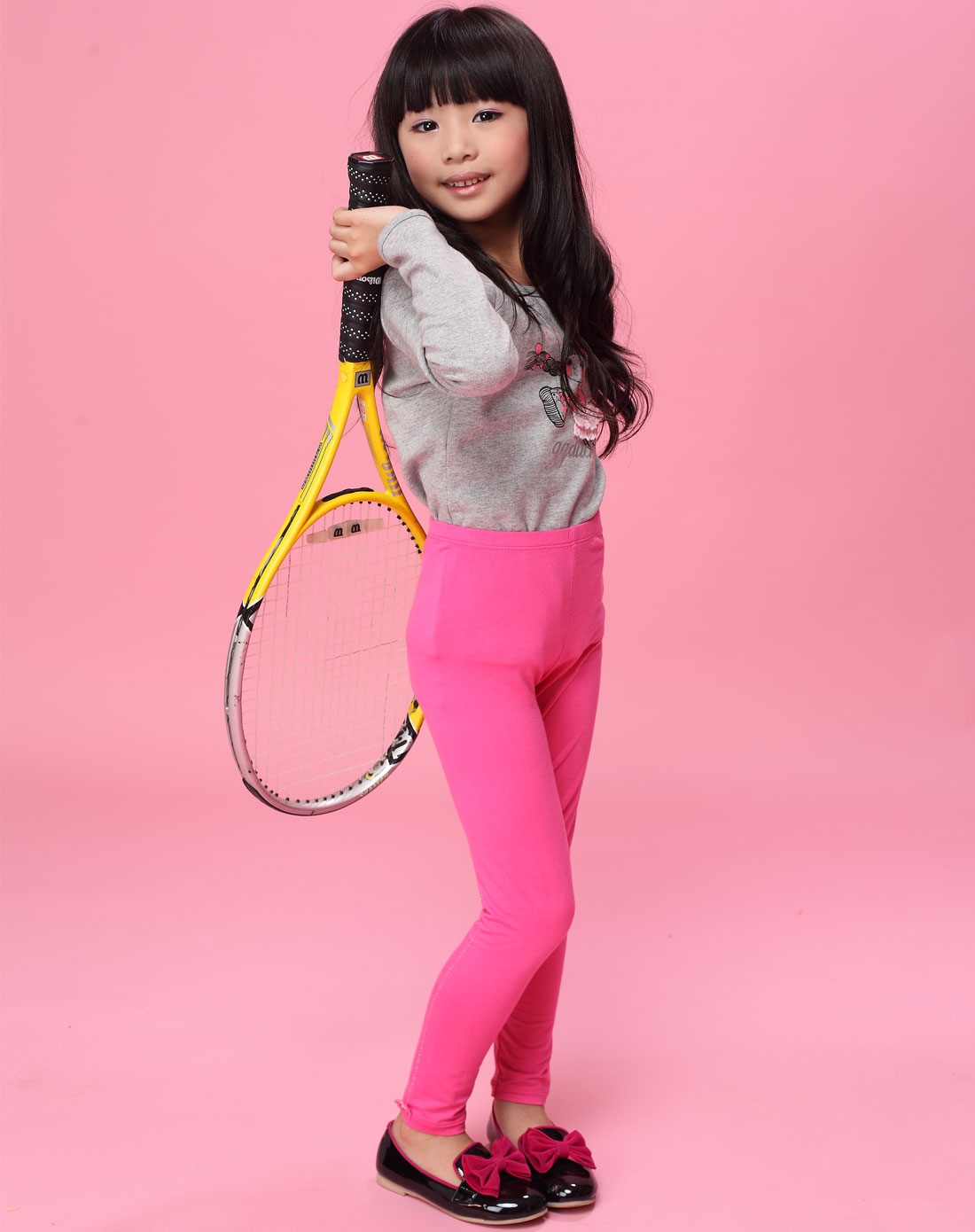 可可鸭qq duck 女童玫红紧身裤