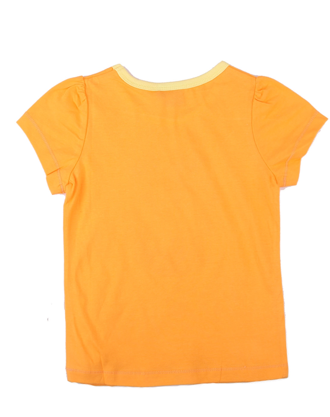 女童浅橙色迪士尼公主针织圆领短袖t恤