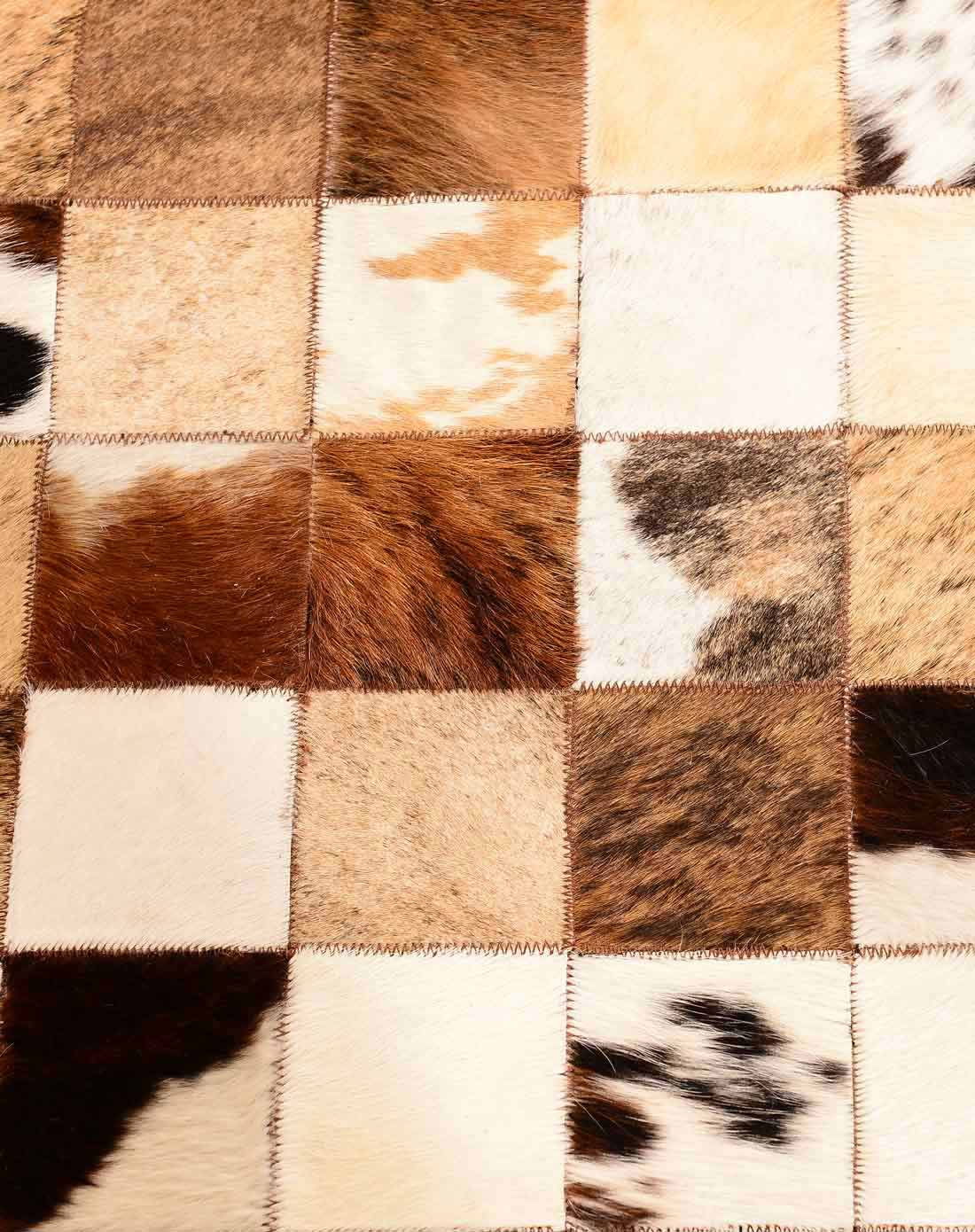 客厅茶几地毯地垫 牛皮手工拼接地毯 160*230cm