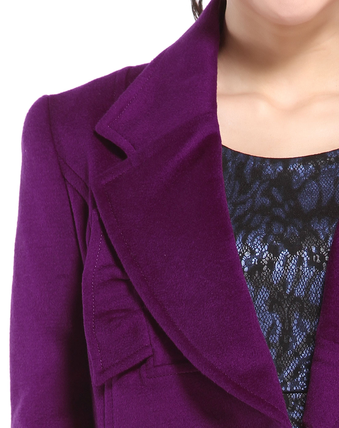 jamei女装高田gaotian 紫色经典款长袖外套55d-s119166_唯品会