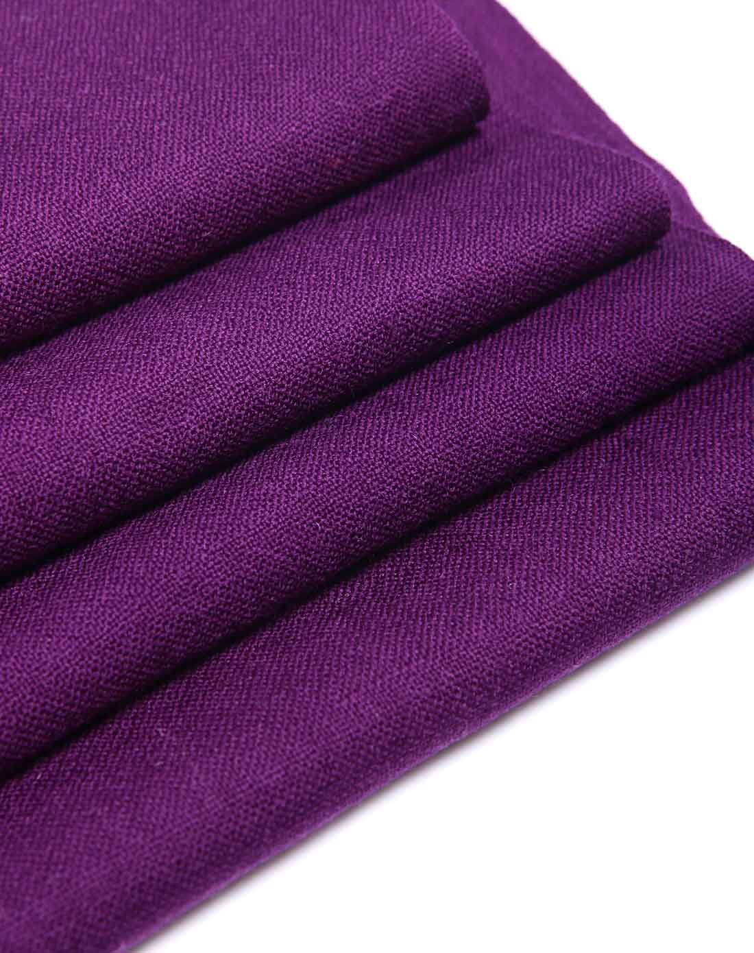 慕黛希尔 女款羊毛深紫色单色散须围巾