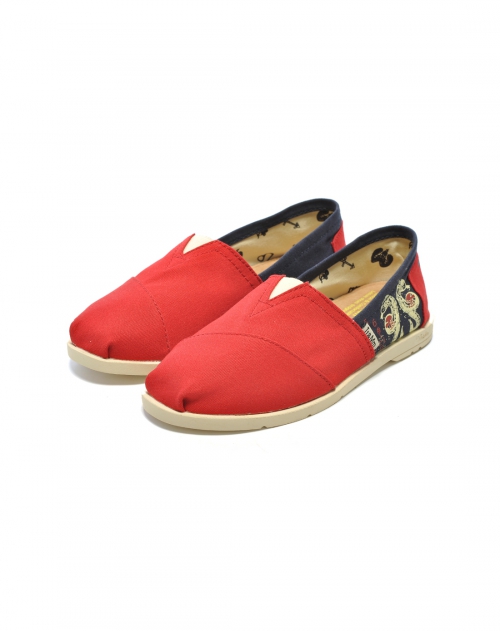 汤姆斯 女款红蓝拼接双子座休闲帆布鞋