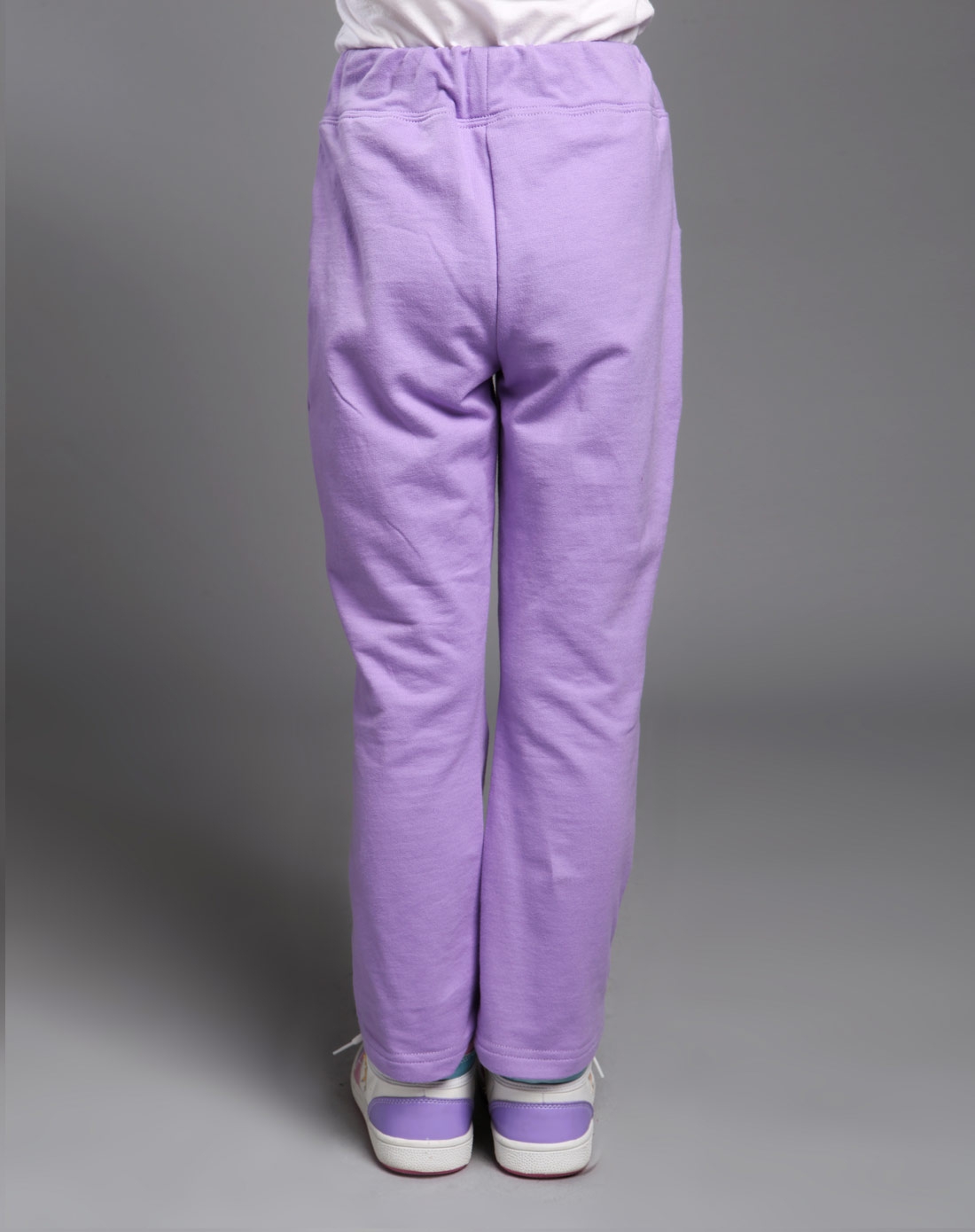 摩登小姐miss de mode 女童粉紫色全棉长裤
