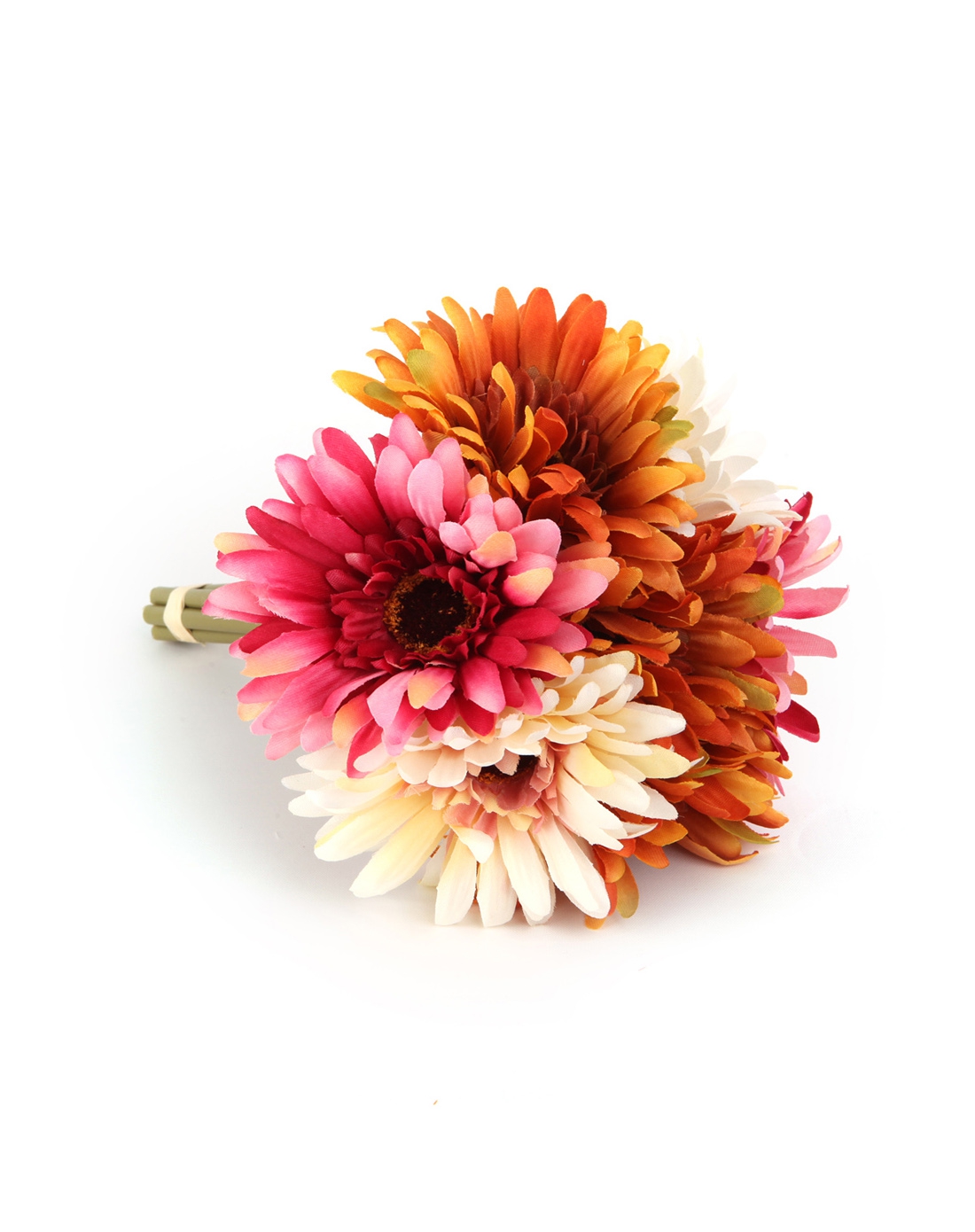 homix 7头绚丽非洲菊仿真花束橙粉紫