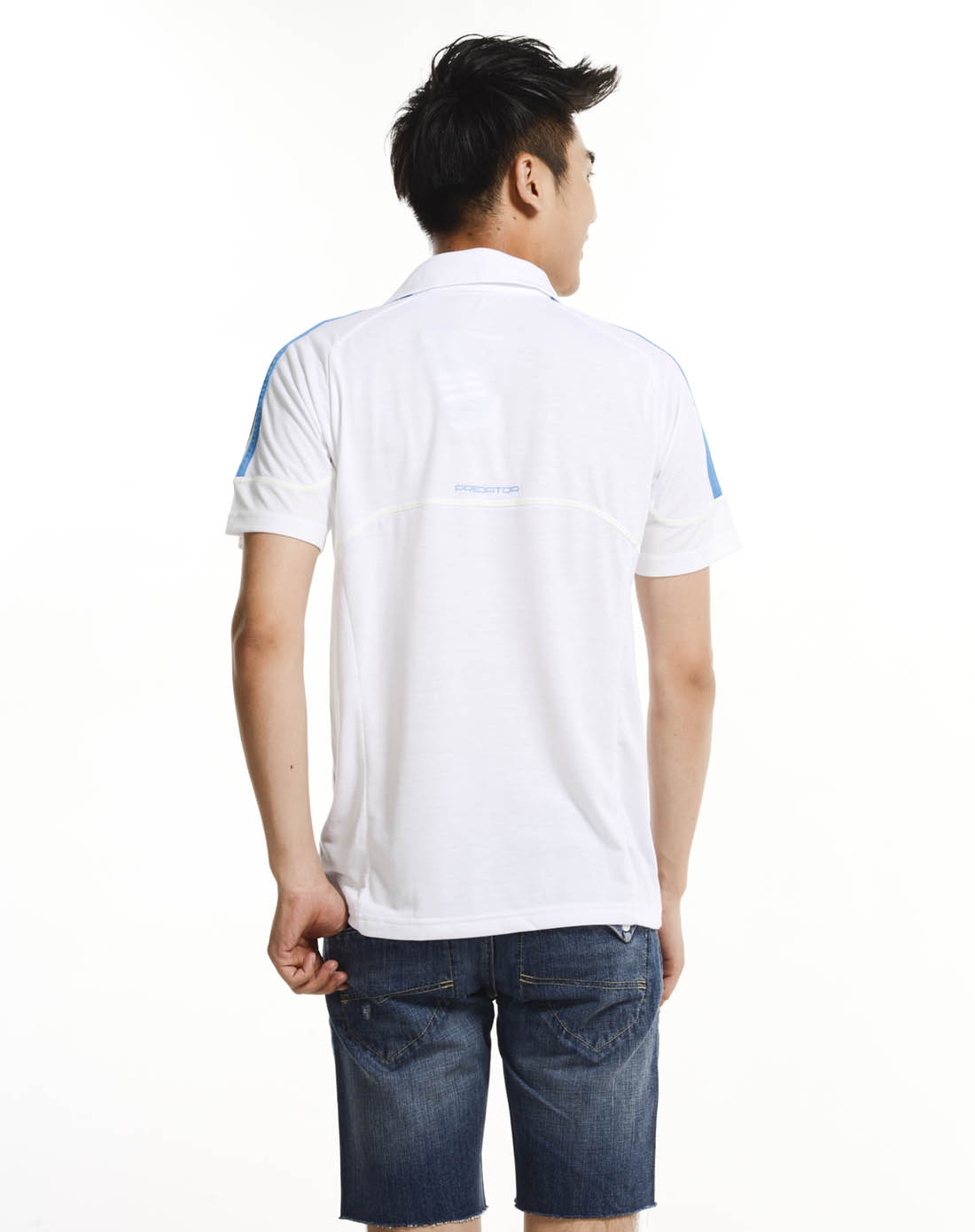 男款白色足球系列场下休闲短袖polo衫