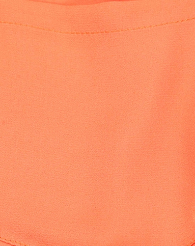 桔色经典撞色拼接条纹长袖连衣裙