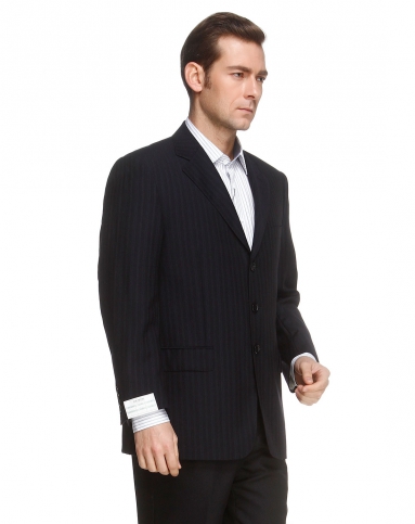 乔治白giuseppe藏青蓝色条纹休闲长袖西服c版bt18788-c_唯品会