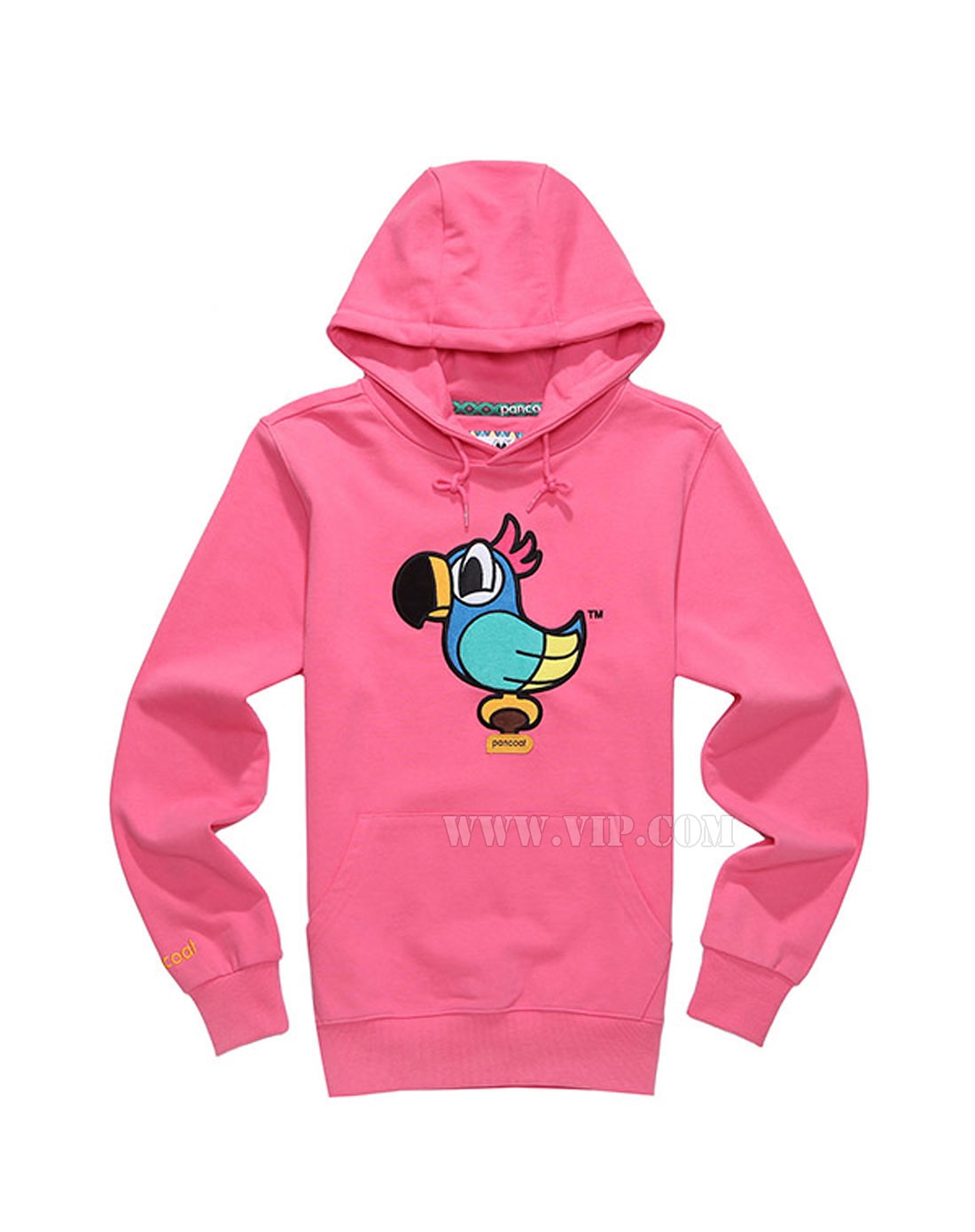 pancoat 中性鹦鹉卡通图案连帽卫衣 (粉色)_ppohphd06up0