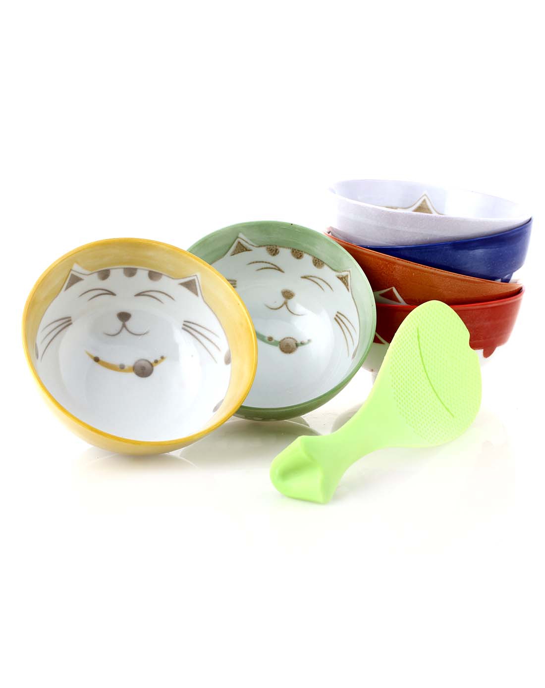 > 创意招财猫彩色碗