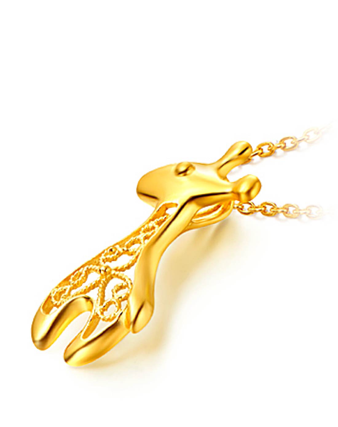 周大福chow tai fook珠宝专场-可爱小鹿黄金吊坠(计价)