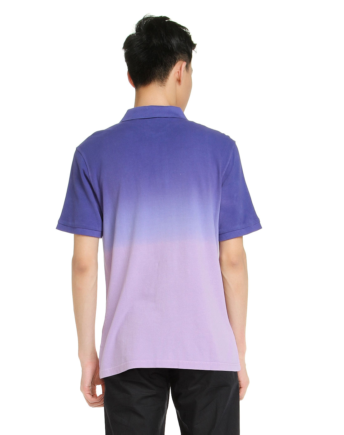 蓝紫色渐变休闲短袖t恤