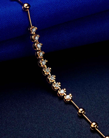 天使之吻18k玫瑰金钻石手链