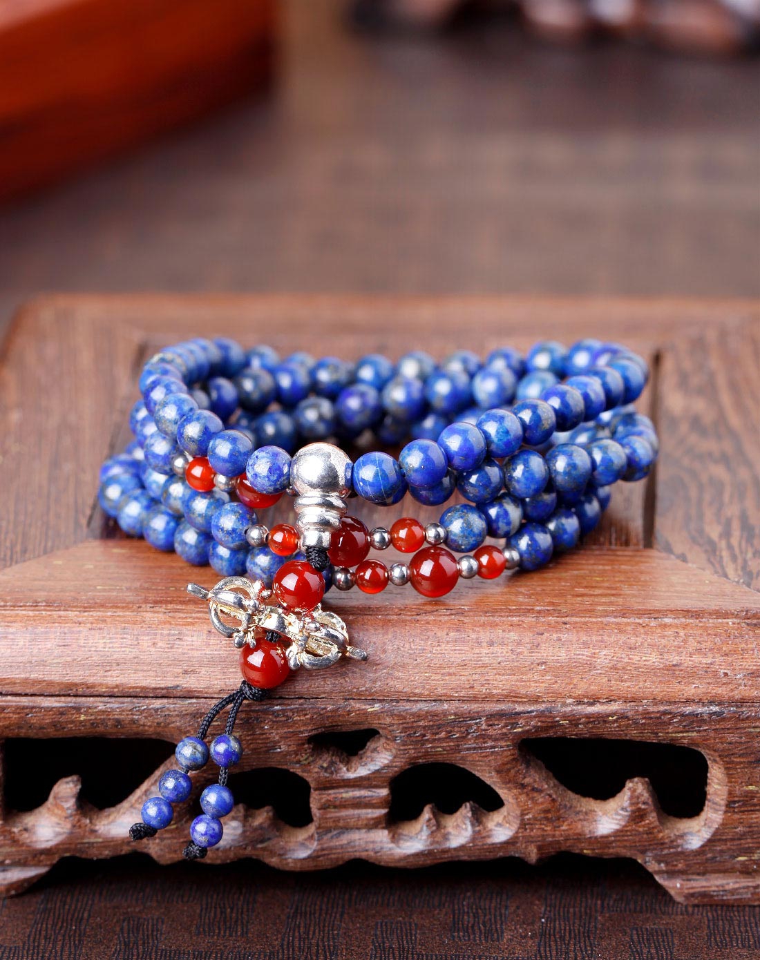 女款青金石配金刚法器佛珠手链(附证书)