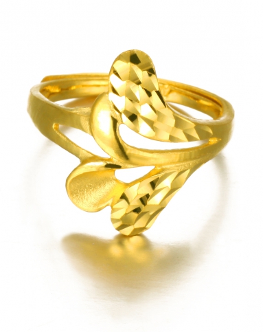 千足金黄金戒指 大花戒 光彩夺目