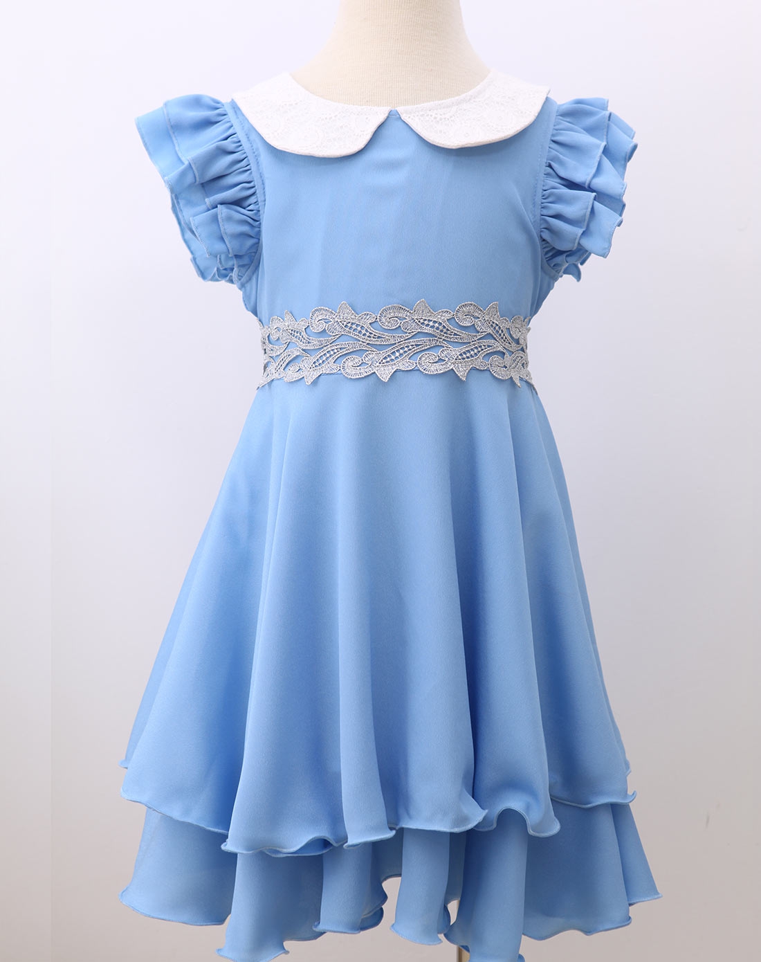 笛莎deesha女童装专场-女童浅蓝连衣裙