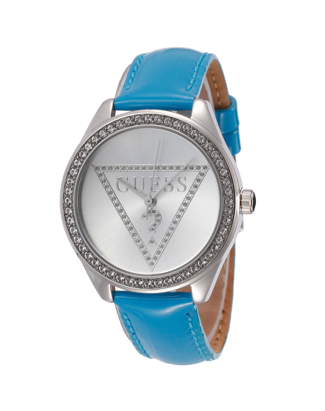 guess名品专场-女款蓝色镶仿钻休闲手表