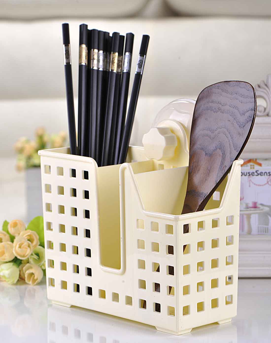 吸盘置物三格筷笼