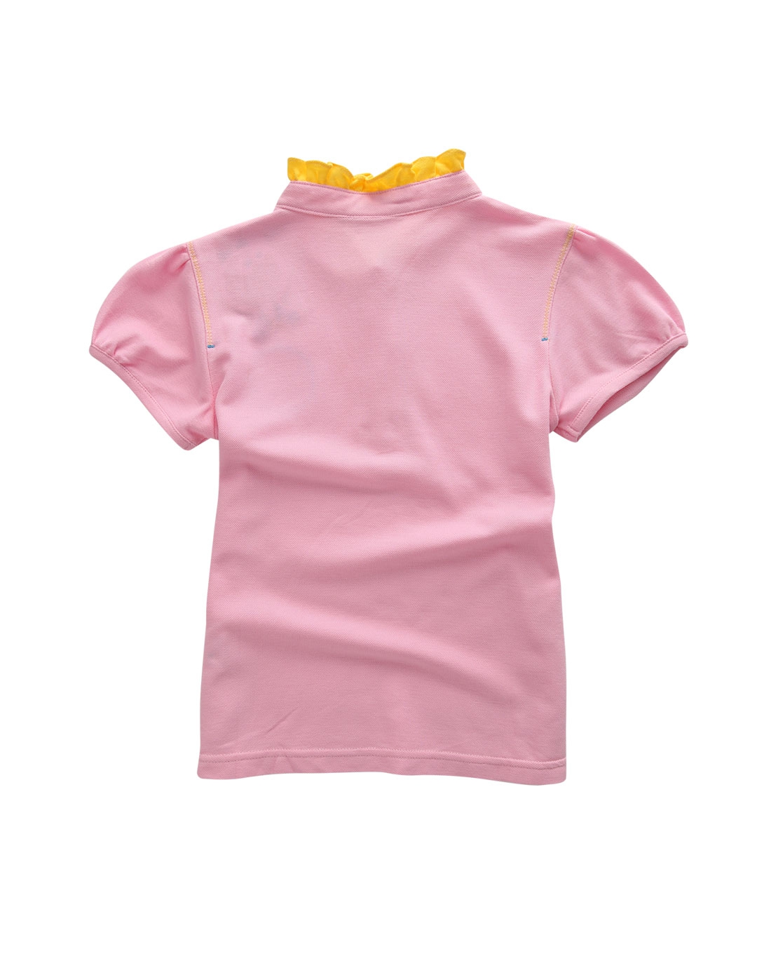 女小童浅粉色花瓣式短袖儿童polo衫