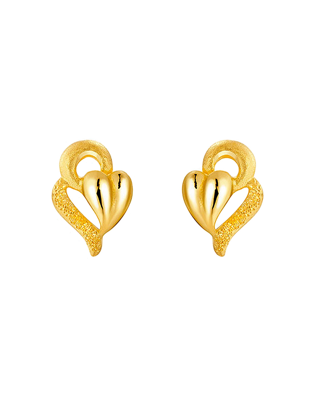 六福珠宝lukfook jewellery专场-足金心连心黄金耳钉耳饰(计价)1.