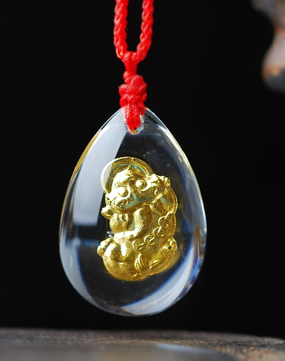 水晶镶999金招财貔貅吊坠(附证书)