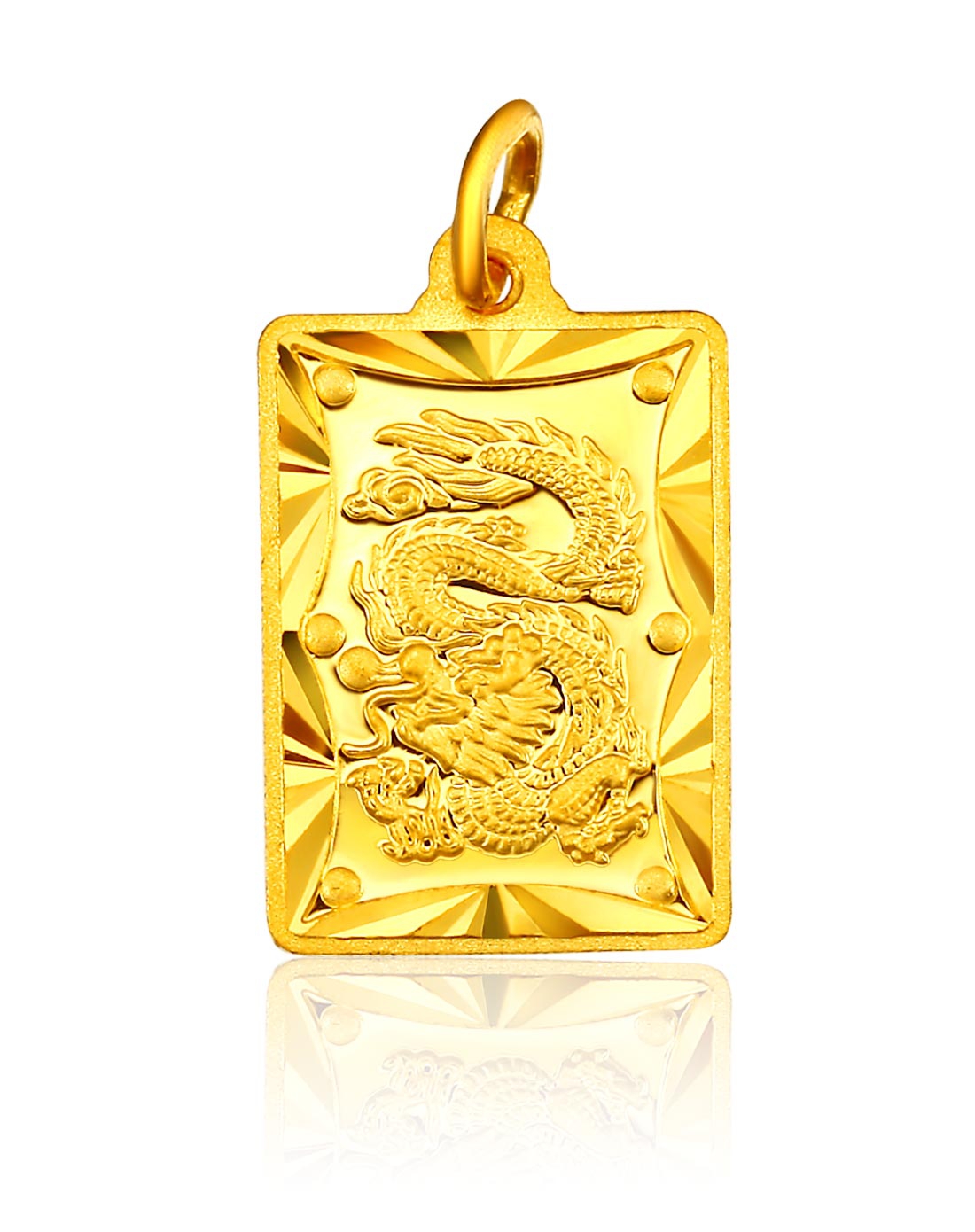 千足金福字龙牌吊坠 男女皆可