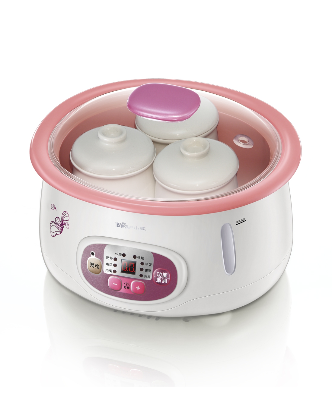 微电脑一盅4胆隔热防烫电炖盅2.5l 带预约