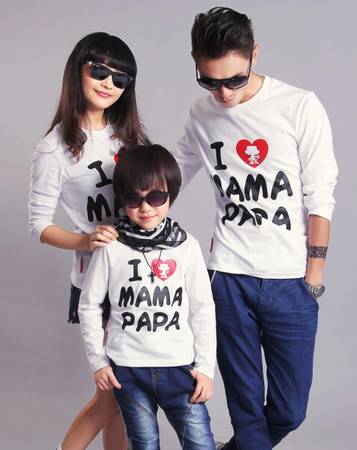 i.l boy白色t恤亲子装