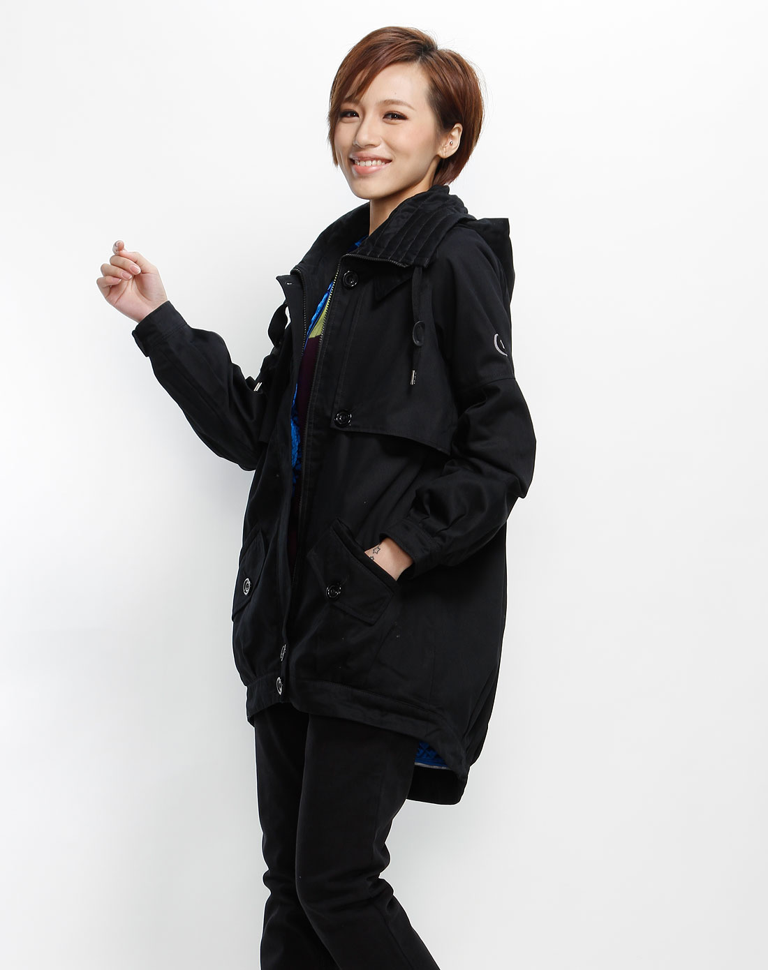 阿迪达斯adidas三叶草 女款黑色长袖时尚外套p00971_唯品会