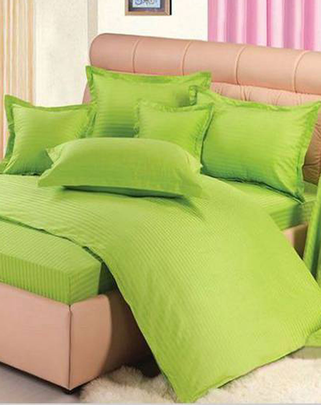 绿色素雅贡缎四件套1.5m