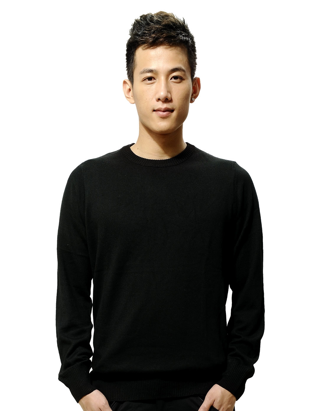 男式黑色毛衣