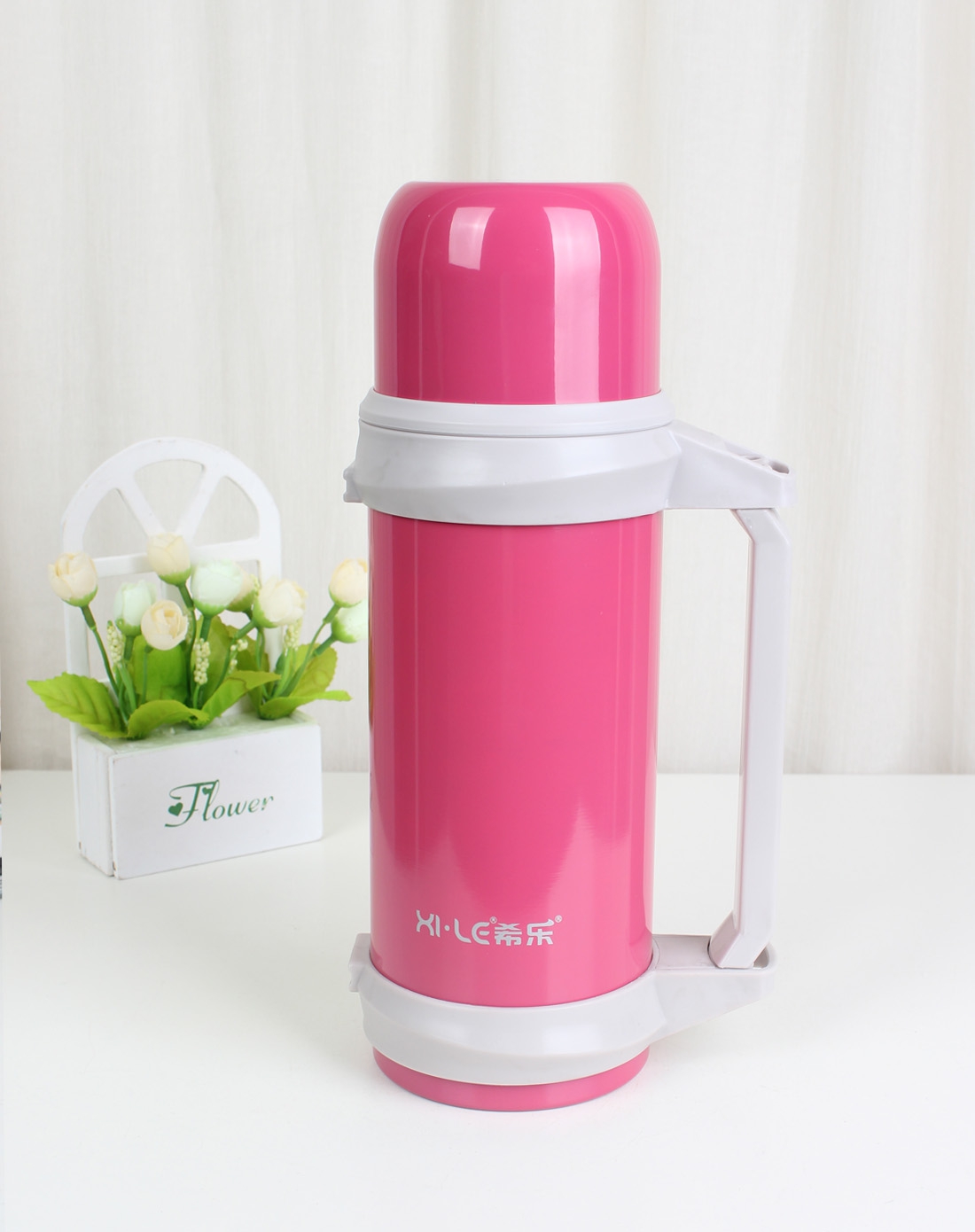 希乐 真空保温旅游壶1000ml红